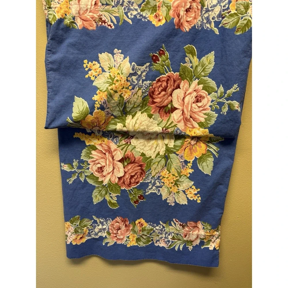 Rare RALPH LAUREN Retired Pillowcase Pair Melissa on Blue Floral Standard TWO